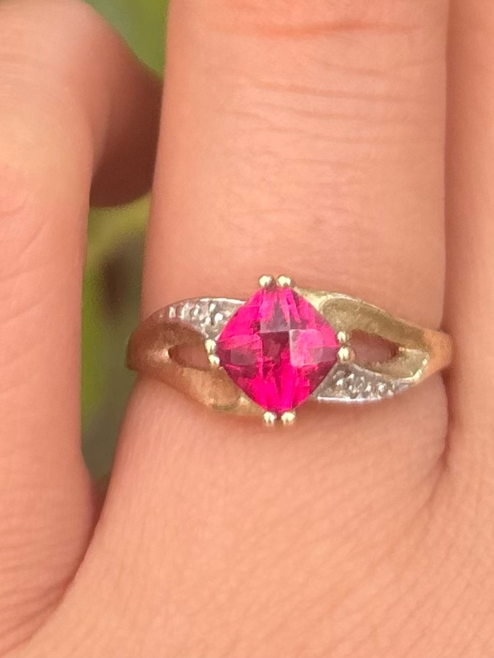 Ruby Diamond 10K Gold Ring